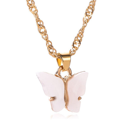 Gold Chain Butterfly Pendant Choker for Women - Wnkrs