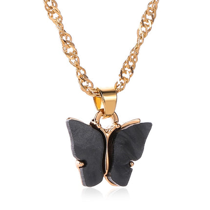 Gold Chain Butterfly Pendant Choker for Women - Wnkrs