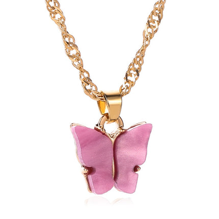 Gold Chain Butterfly Pendant Choker for Women - Wnkrs