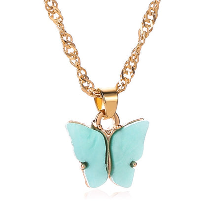 Gold Chain Butterfly Pendant Choker for Women - Wnkrs