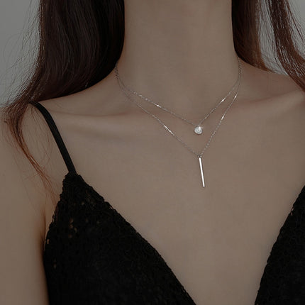 925 Sterling Silver Double Layer Necklace - wnkrs