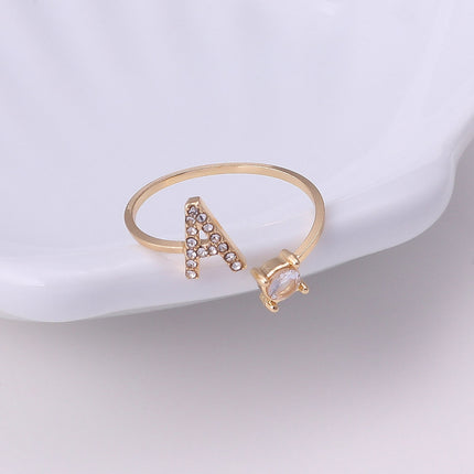 Adjustable Women's Letter Ring in Silver and Gold - wnkrs