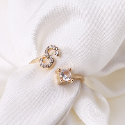 Adjustable Women's Letter Ring in Silver and Gold - wnkrs