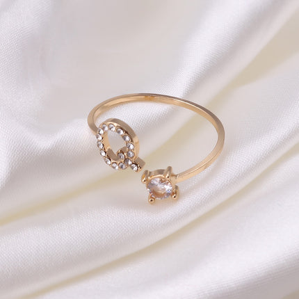 Adjustable Women's Letter Ring in Silver and Gold - wnkrs