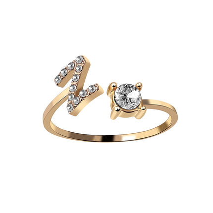 Adjustable Women's Letter Ring in Silver and Gold - wnkrs