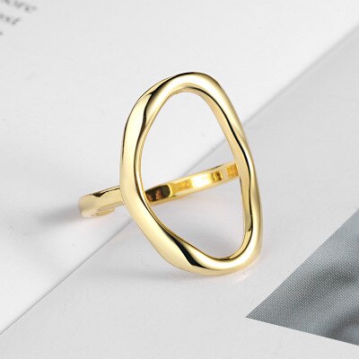 Minimalistic Glossy Wide Open Ring - Wnkrs