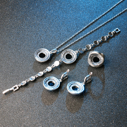 Luxury Vintage Silver Plated Women's Jewelry Set - Wnkrs