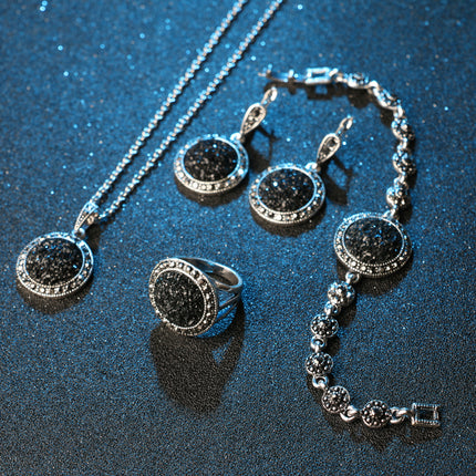 Luxury Vintage Silver Plated Women's Jewelry Set - Wnkrs