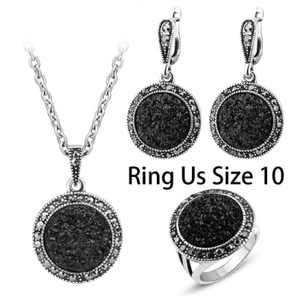 Luxury Vintage Silver Plated Women's Jewelry Set - Wnkrs