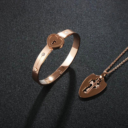 Heart Shaped Lock Jewelry Set for Lovers - Wnkrs