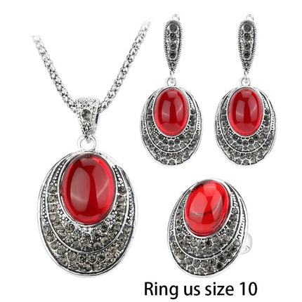 Exquisite Vintage Oval Shaped Women's Jewelry Set - Wnkrs