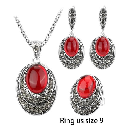 Exquisite Vintage Oval Shaped Women's Jewelry Set - Wnkrs