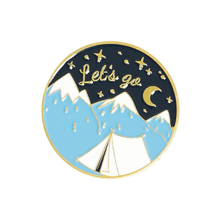 Camping Themed Metal Brooch - Wnkrs