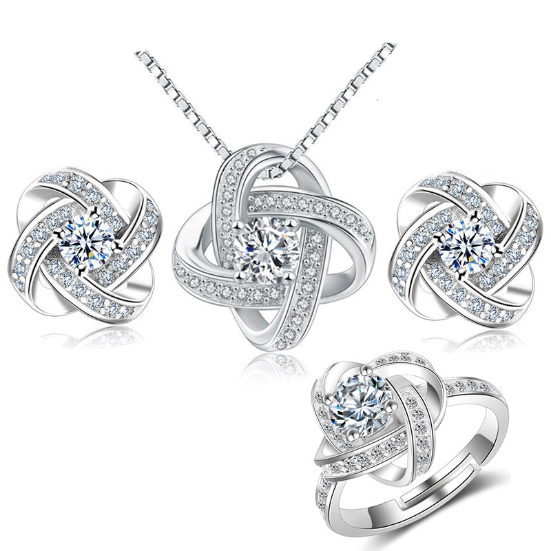 925 Sterling Silver Jewelry Sets with Crystal