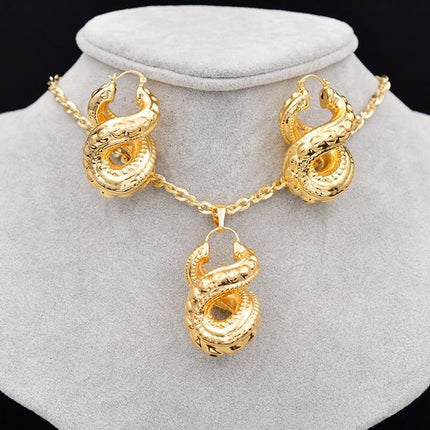 Women's Whirl Earrings and Necklace Set - Wnkrs