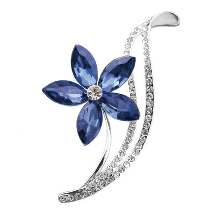 Elegant Flower Shaped Sparkling Metal Women's Brooch - Wnkrs
