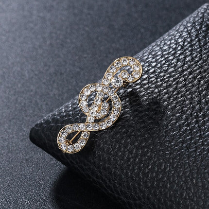 Crystal Musical Note Brooch - Wnkrs