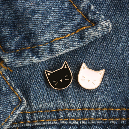 Cartoon Cat Shaped Enamel Pins 2 pcs Set - Wnkrs