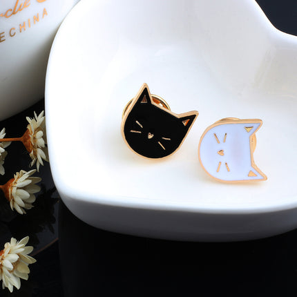 Cartoon Cat Shaped Enamel Pins 2 pcs Set - Wnkrs