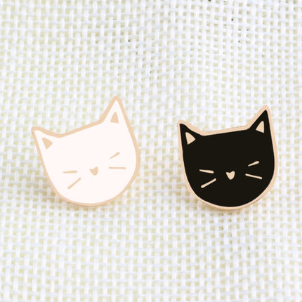 Cartoon Cat Shaped Enamel Pins 2 pcs Set - Wnkrs