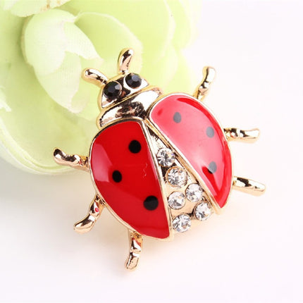 Colorful Ladybug Brooch with Rhinestone - Wnkrs