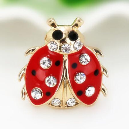 Colorful Ladybug Brooch with Rhinestone - Wnkrs
