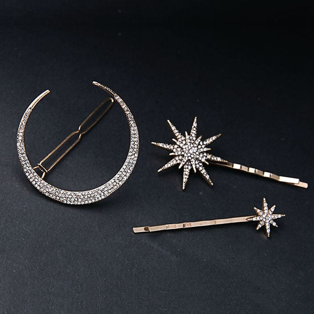 Women's Star and Moon Shaped Hair Clip
