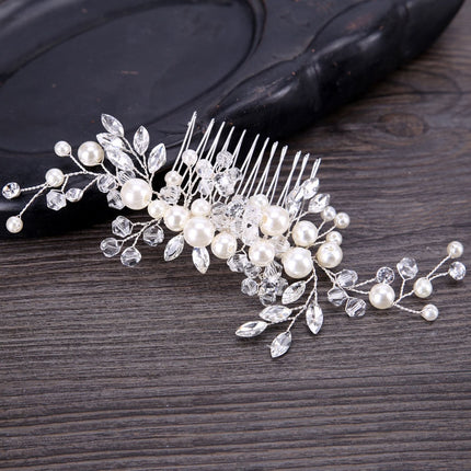 Handmade Pearls Design White Side Comb - Wnkrs