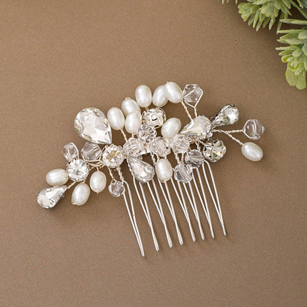 Handmade Pearls Design White Side Comb - Wnkrs