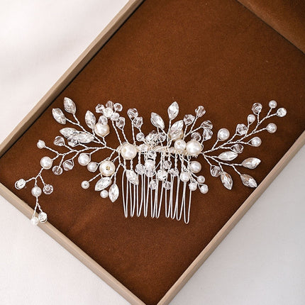 Handmade Pearls Design White Side Comb - Wnkrs