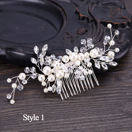 Handmade Pearls Design White Side Comb - Wnkrs