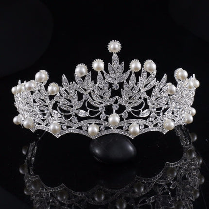 Women's Crystal / Pearl Silver Plated Hair Crown - wnkrs