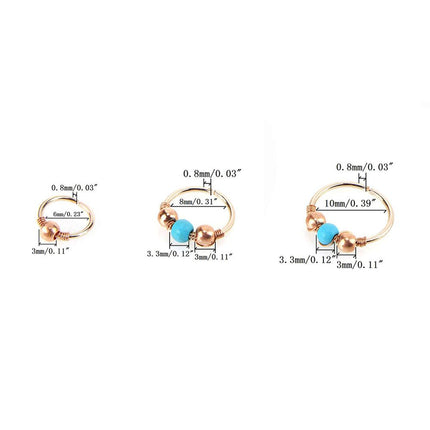 Beads Design Hoop Body Piercing, 3Pcs/Set - Wnkrs