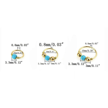 Beads Design Hoop Body Piercing, 3Pcs/Set - Wnkrs
