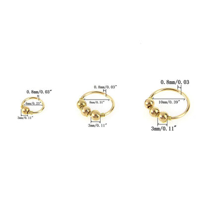 Beads Design Hoop Body Piercing, 3Pcs/Set - Wnkrs