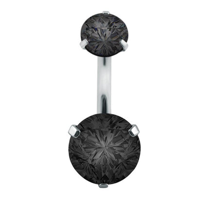 Elegant Cubic Zirconia Crystal Piercing Belly Ring - Wnkrs