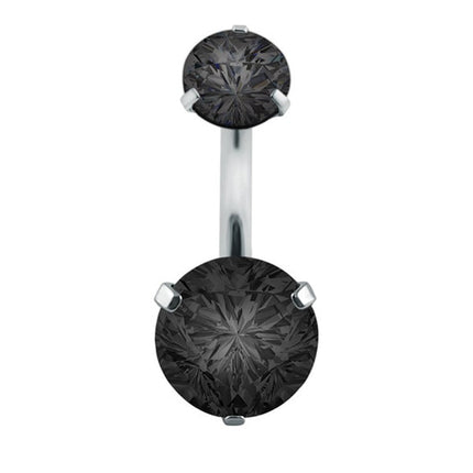 Elegant Cubic Zirconia Crystal Piercing Belly Ring - Wnkrs