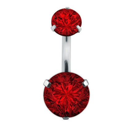 Elegant Cubic Zirconia Crystal Piercing Belly Ring - Wnkrs