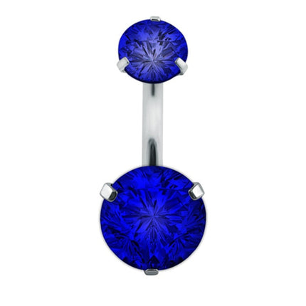 Elegant Cubic Zirconia Crystal Piercing Belly Ring - Wnkrs