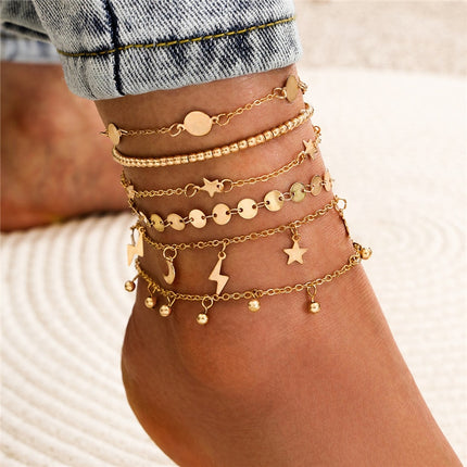 Crystal Butterfly Multi-Layer Anklet - Wnkrs