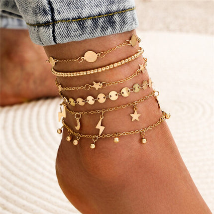 Crystal Butterfly Multi-Layer Anklet - Wnkrs