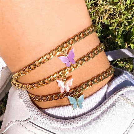 Bohemian Butterfly Pendant Anklet for Women - Wnkrs