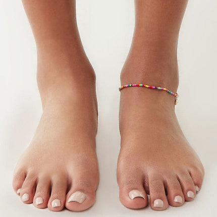 Fashion Colorful Crystal Beads Anklet - Wnkrs