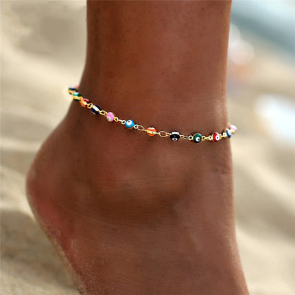 Fashion Colorful Crystal Beads Anklet - Wnkrs