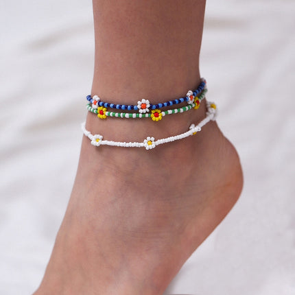 Hip Hop Flower Bead Anklet - Wnkrs