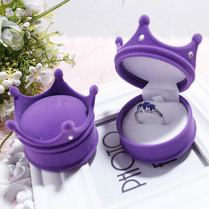 Fashion Crown Velvet Jewelry Box For Ring And Earrings - Wnkrs