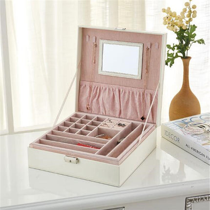 Fashion Leather Jewelry Box with Mirror - Wnkrs