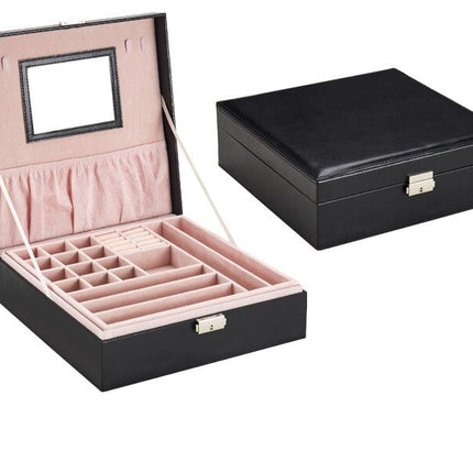 Fashion Leather Jewelry Box with Mirror - Wnkrs