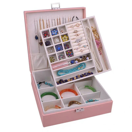 Fashion Leather Jewelry Box with Mirror - Wnkrs