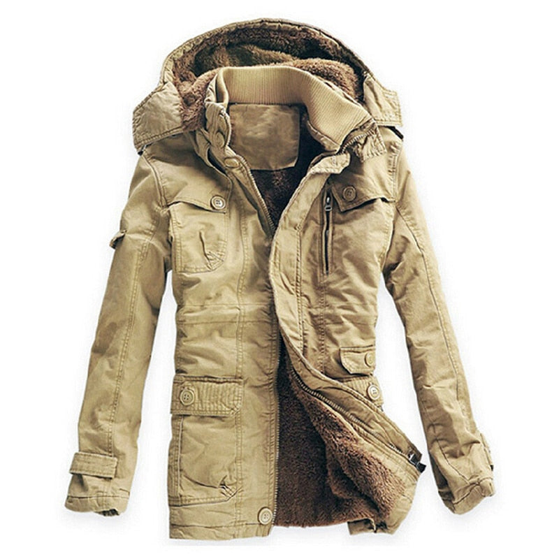 Stylish Warm Padded Cotton Men's Parka Jacket